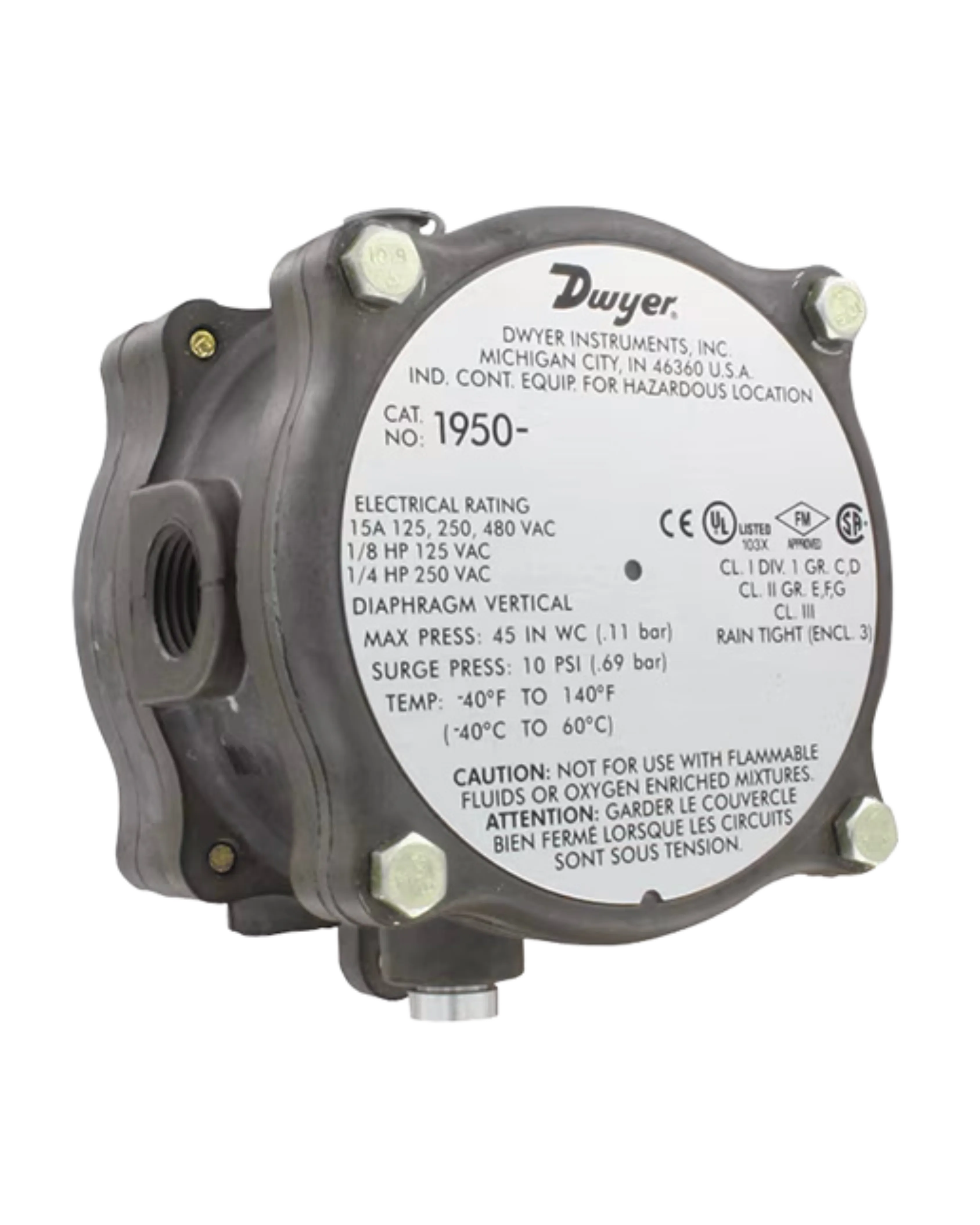 1950-5-2F Dwyer Instruments - Explosion-Proof Differential Pressure Switch — Dwyer Instruments Tools & Test Equipment